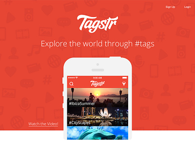 Updated Tagstr Homepage about app holding homepage landing page tagstr welcome