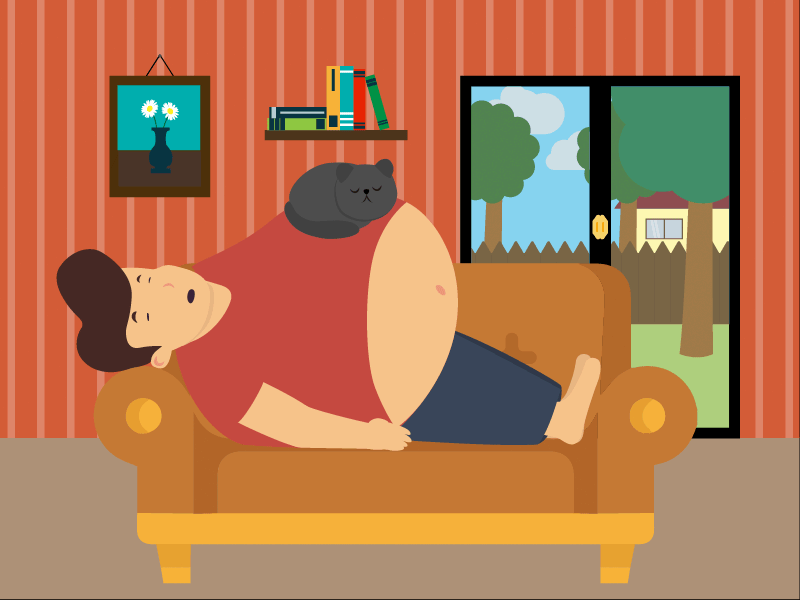 A moment of peace - Marathon GIF 7/30 after effects cat clouds couch flat man sleeping cat sleeping man snoring trees