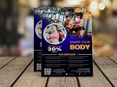 business flyer, gym flyer, and fitness flyer poster
