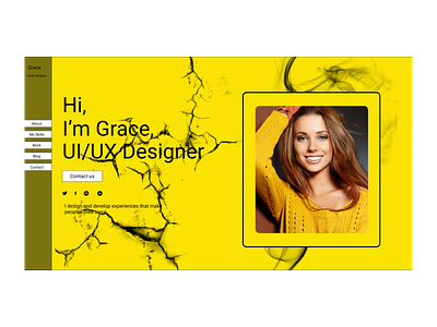 grace branding design minimal profile card ui
