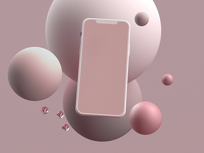 iPhone Mockup 3d animation c4d cinema4d color design geometric graphic design iphone loop minimal minimalist mobile mockup mograph motion graphics pink rose ui ux