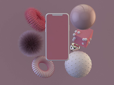 iPhone mockup 3d animation c4d cinema4d color designe geometric graphic design iphone loop minimal minimalist mobile mockup mograph motion graphics pink rose ui ux