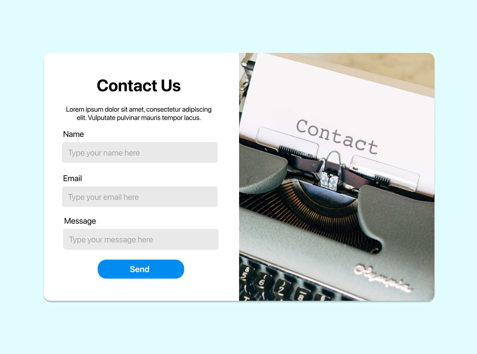 Contact Us (Daily UI) by Amulya Jonnala on Dribbble