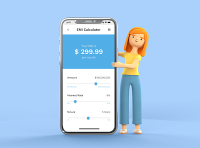 EMI Calculator (Daily UI) app daily ui design emi emi calculator interest loan mobile ui ui ui design ux