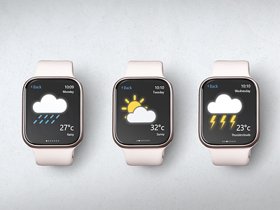Weather (Daily UI) app daily ui design mobile ui smart watch smartwatch ui ui design ux watch weather