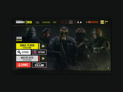 Rainbow six siege concept UI design game art game design game ui rainbow six rainbow six siege concept ui rainbow six siege concept ui ubisoft ui uidesign uiux ux