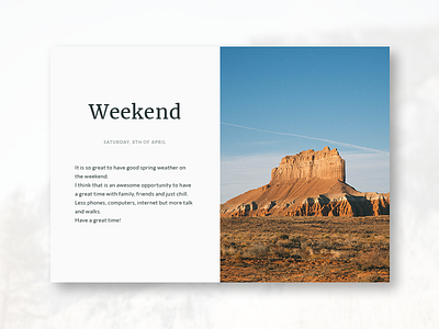 Weekend Time creative design flat font minimalist typography ui uiux user experience ux we design white