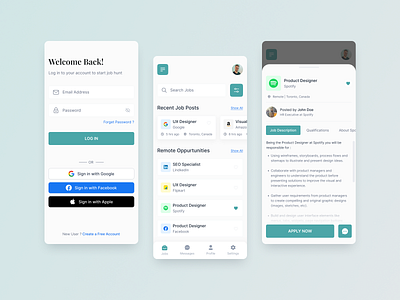 Job Discovery App UI Concept app app design job discovery app mobile app ui ux