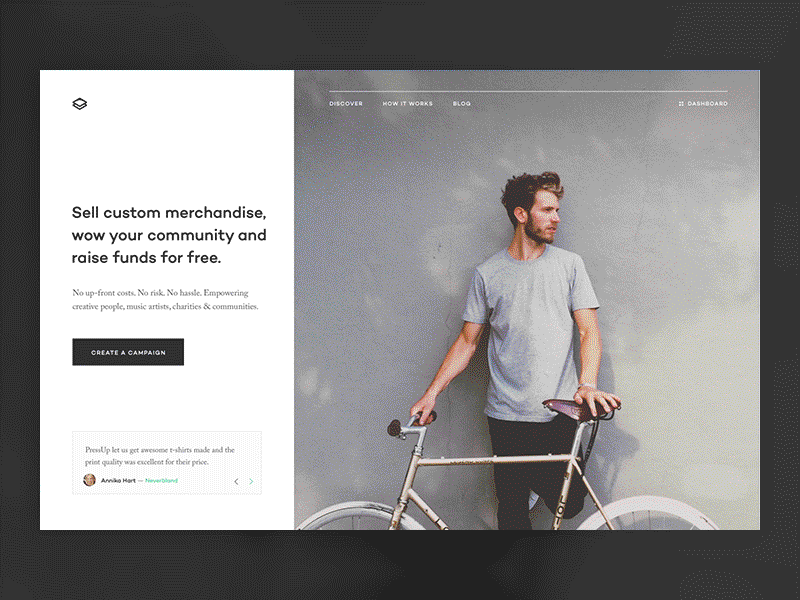 Everpress animated beard bike campaign clothing gif grey minimal parallax tool tshirt white