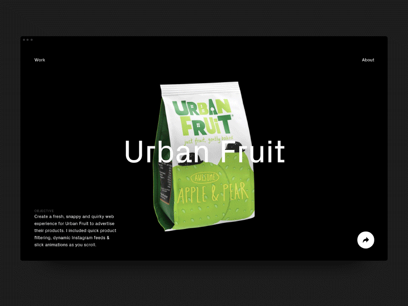 Rafael Derolez animation code dark developer minimal portfolio typography ui urban fruit