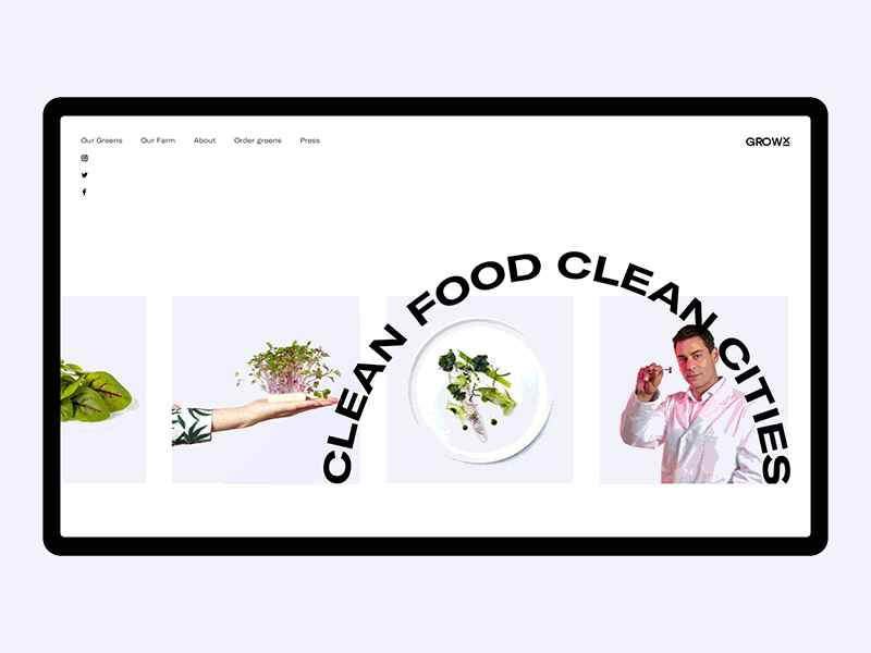 GrowX amsterdam animated clean farm gif growx minimal typography ui vertical website white
