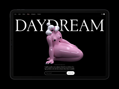 Daydream 3d daydream figurine ipad signup spin ui waitlist website