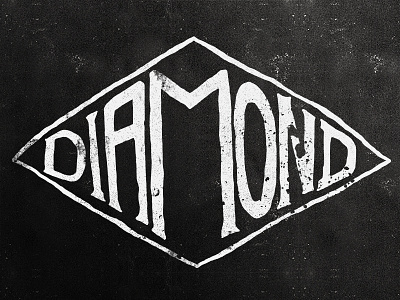 Diamond diamond grunge logo typography