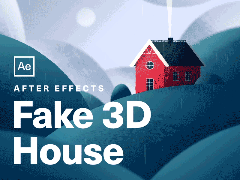 Tutorial — Fake 3D House after effects animation building cloud fake 3d faux 3d house illustration illustrator landscape motion motion design perspective red sky sweden swedish tutorial vector