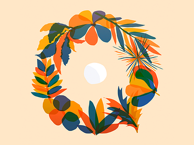 Summer Breeze art circle colors complementary drawing flat flowers illustration moon nature ring vector