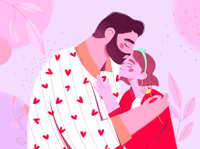 Lovers 2d animation boy character design girl illustration love man plants valentine valentine day vector women