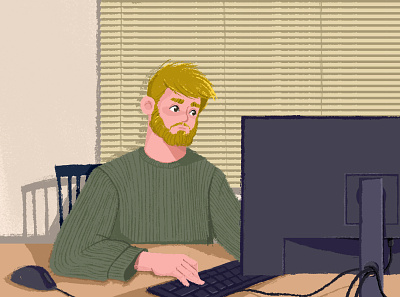The designer 2d animation boy character computer design illustration pc vector