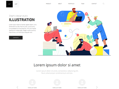 Team work | landing page design 2d animation boy design designs flat illustration internet man page plants sale team ui ux ux design uxdesign video web wokers