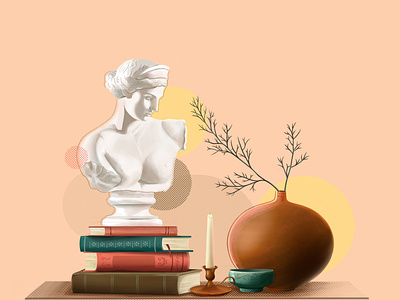 Still Life 2 2d animation books candle character design girl illustration sculpture vector