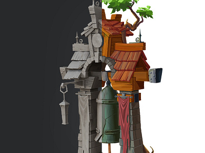 Bell tower 3D painting