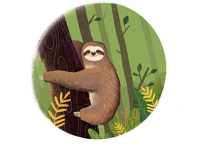 Toed Sloth 2d animation character design illustration sloth vector