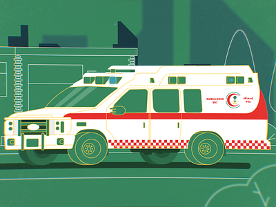 Ambulance car, style frame for my new project 2d ambulance building car city cross emergency flat red vector