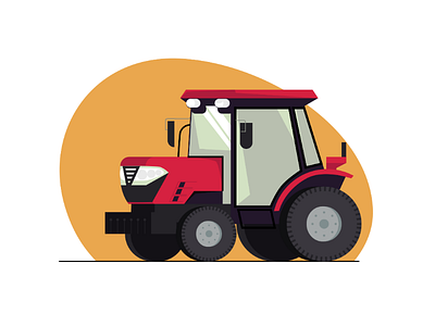 Tractor | stylframe for new project 2d animation car explains flat illustration project tractor truck video village