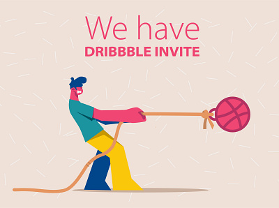 We got a invite 2d animation character design dribbble flat illustration invite logo man vector