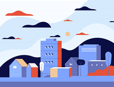 Houses 2d animation branding city design illustration plants ui ux vector video