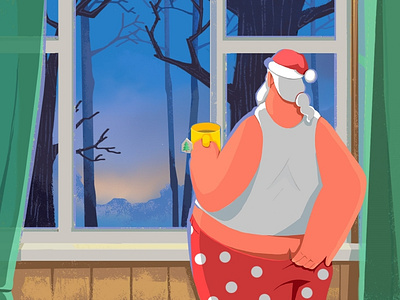 Santa's Morning 2d animation branding character flat illustration klaus man new new year santa vector