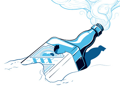 Bottle Sketch Debut blue bottle debut illustration illustrator