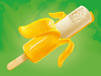 Banana ice cream in jelly