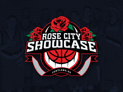 Rose City Showcase Logo basketball branding logo portland rose city sports