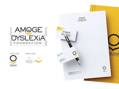 Amoge Dyslexia Foundation branding design dribbble illustration logo stationery stationery design