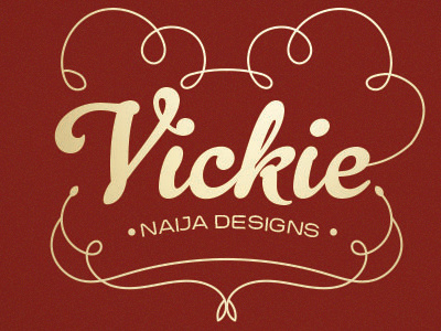 Vickie Logo Var2 adobe designs fashion illustrator lettering line logo naija thread typography