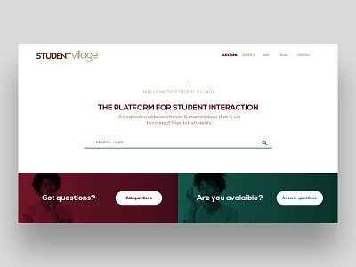 Student Village UI adobe design designs dribbble student ui