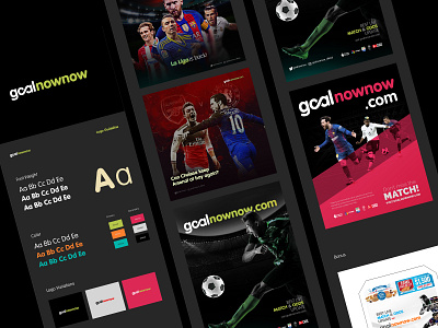 Goalnownow branding company design identity design livescore logo project soccer styleguide typography