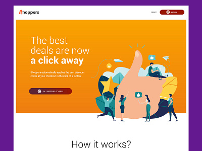 Shoppers design dribbble landing page ui