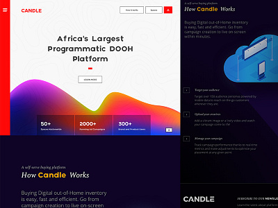 Candle media Landing page landing page media ooh ui designer