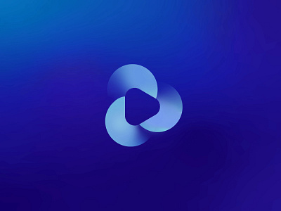 Play button logo mark exploration abstract adobe freeform blue gradient icon logo mark