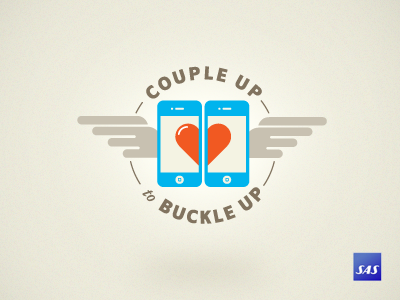 Couple Up to Buckle Up icon logotype