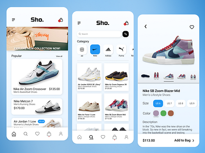 Shoe Store App app mobile shoe ui uiux ux