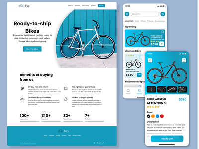 Bikes Site and Mobile App app design mobile site ui uiux ux