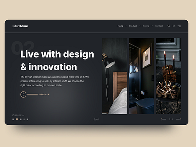 Interior Website Landing Page design landing page ui ux