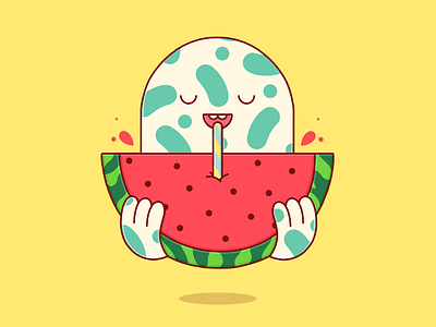 HAPPY DAY! characterdesign design graphicdesign happy illustration monstermania. melon tastyfruits