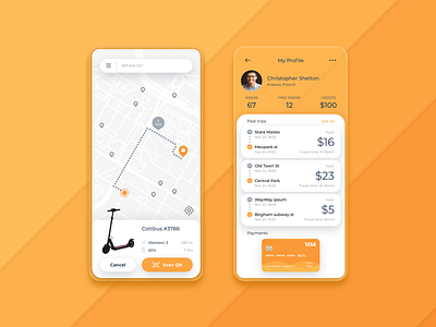 Electric Scooter Rent – Mobile App app co design ui ux