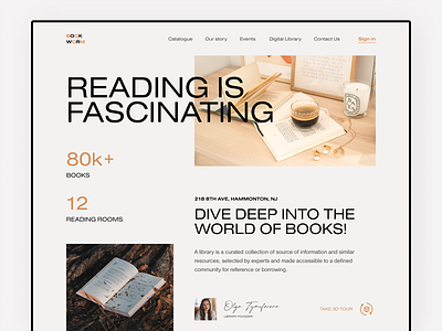 Book Publishing Landing Page book concept design landing reading web