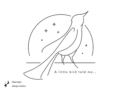 A little bird told me… bird deerlight illustration line art