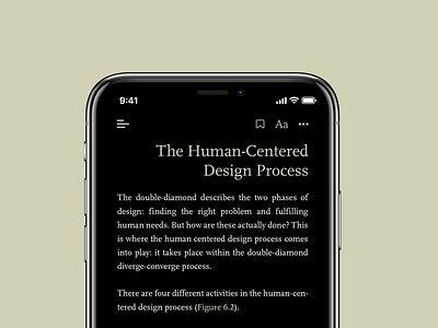 E-book Interface app concept dark e book interface ios iphone layout minimal mobile ui