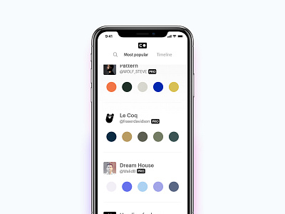 The Colorbook Mobile UI app bright color colorbook interface light minimal mobile palette ui